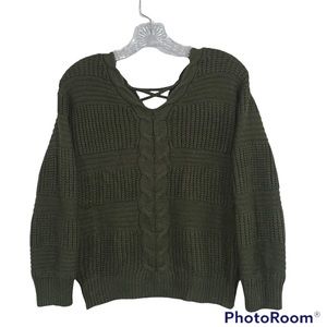 No Boundaries XS hunter green knitted sweater top